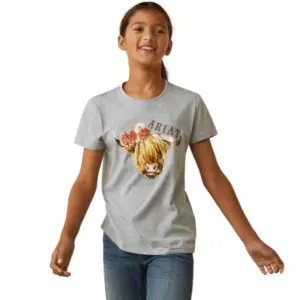 Ariat Girl's Highlander Rose Grey Tee
