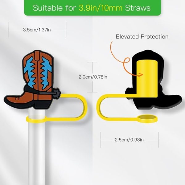 8Pcs Cowgirl Straw Cover for Cup - Image 2
